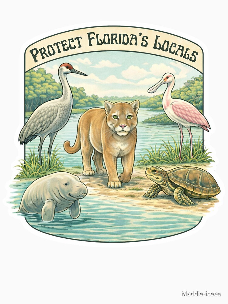 Protect Florida’s Locals – Vintage Inspired Wildlife Illustration by Maddie-iceee