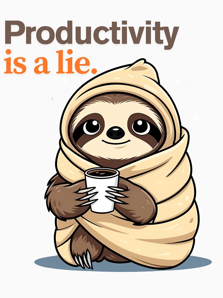 Productivity is a Lie – Lazy Sloth Sticker for Burnt-Out Souls by modishwelt