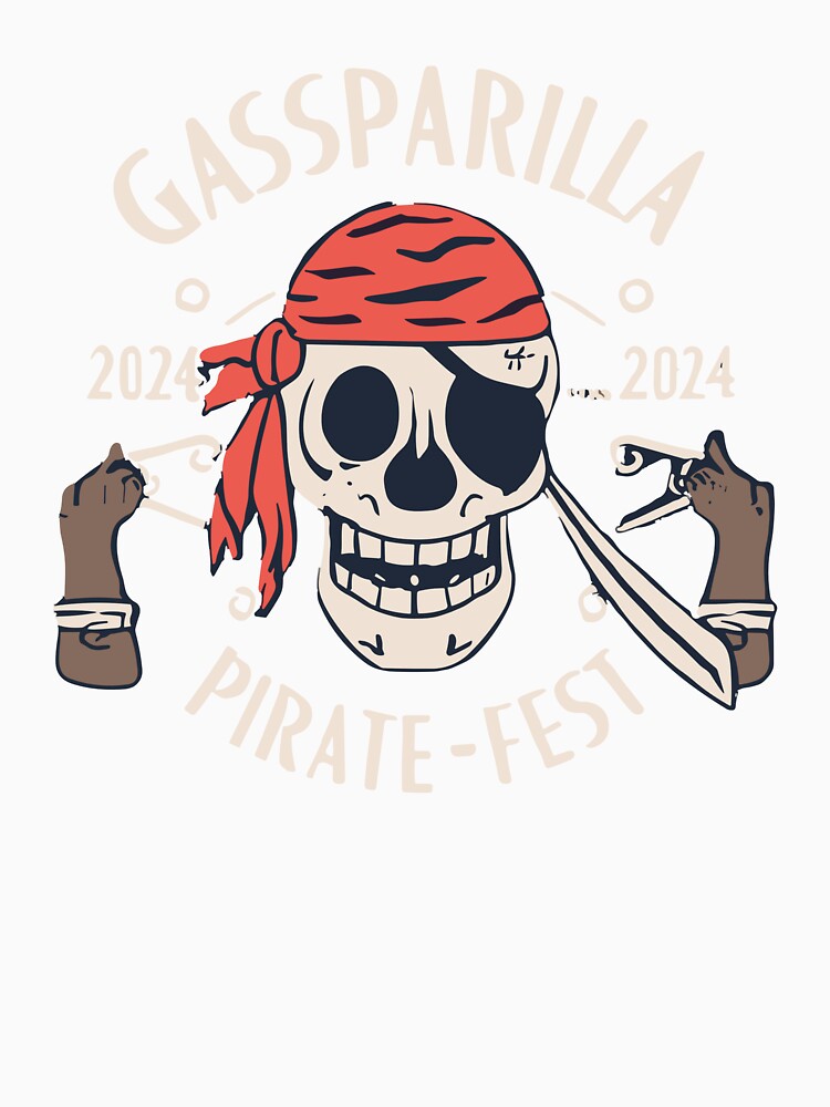 Gasparilla 2024 Pirate Festival Tampa FL Jolly Roger T-Shirt by MizoX7