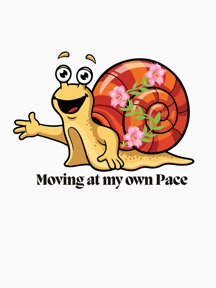 Floral Snail Sticker | Moving At My Own Pace Positive Quote Art by Pandey14