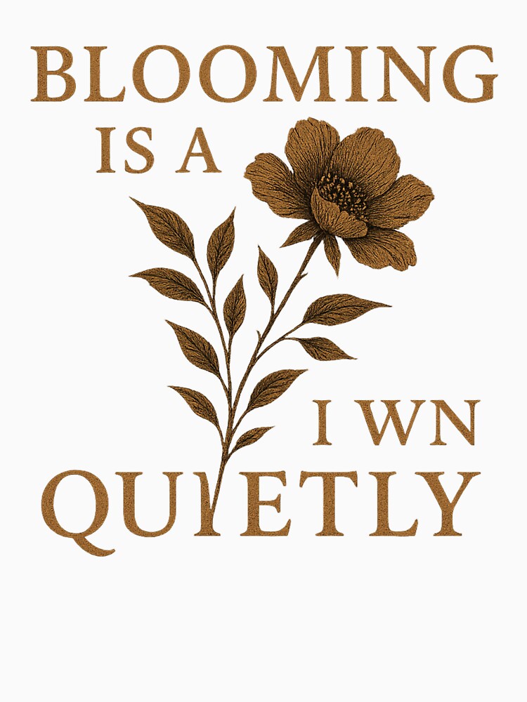 Blooming Is a Quiet Win – Vintage Botanical Flower Quote by Mouraludia