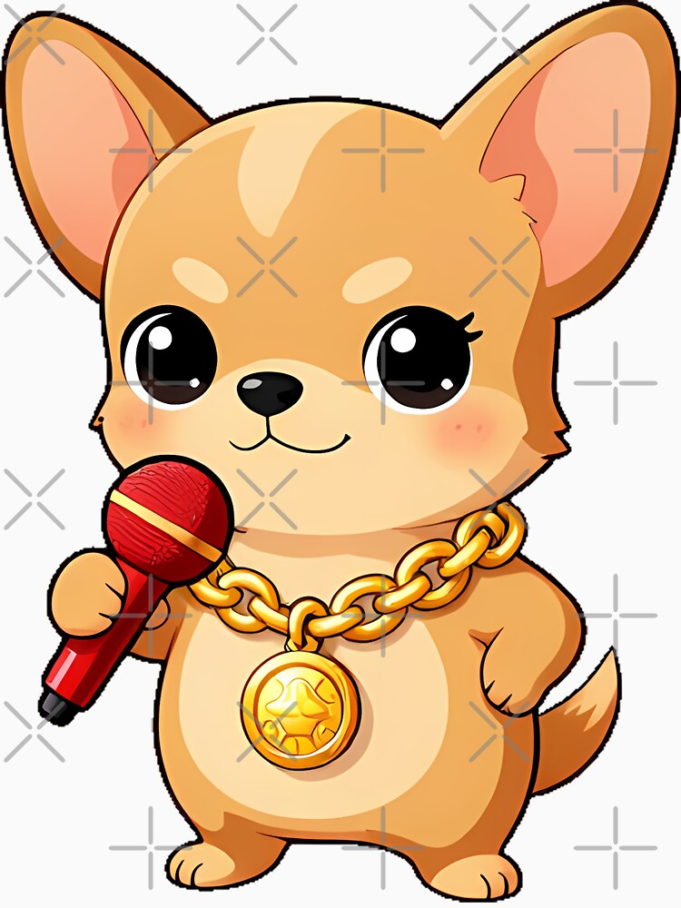Cute Chihuahua Rapper with Oversized Chain by pumsquare