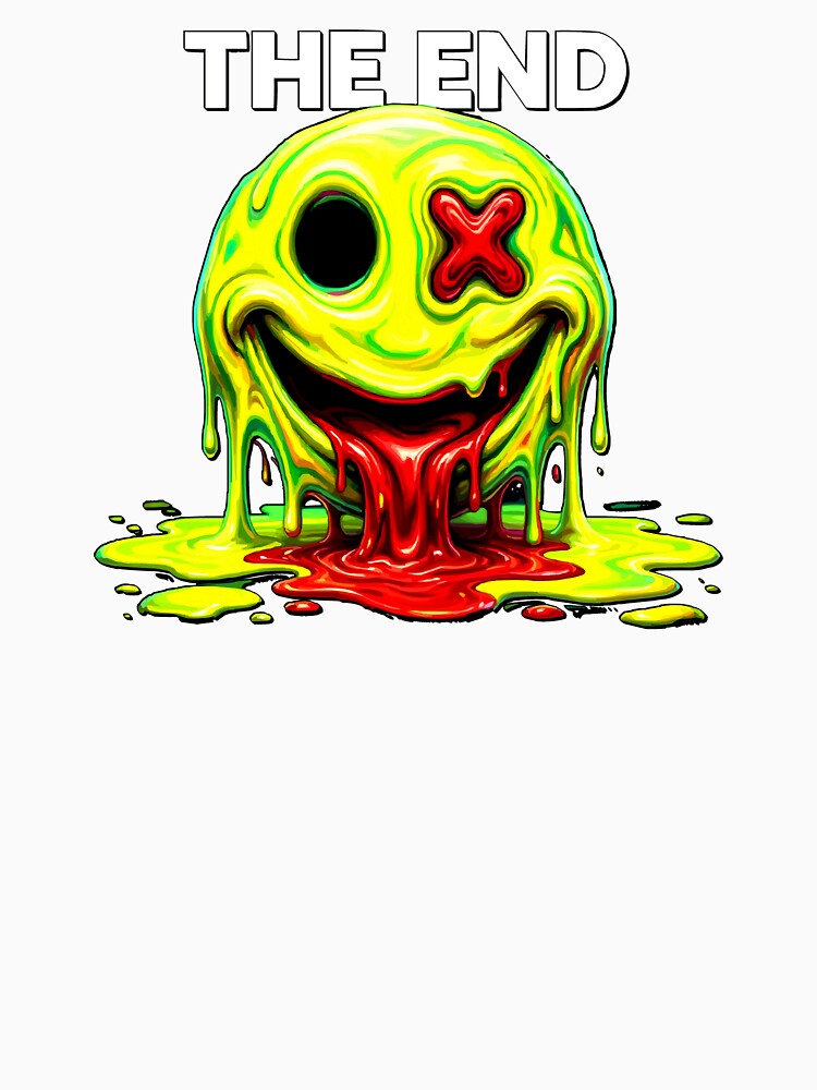 Acid Smiley Graphic T-Shirt The End Rave Streetwear by VikArtStudio