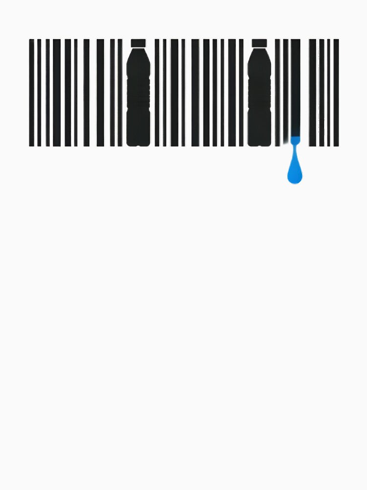 Minimal Plastic Pollution Barcode Design with Drip | Reduce Plastic Aesthetic by BriyaSol