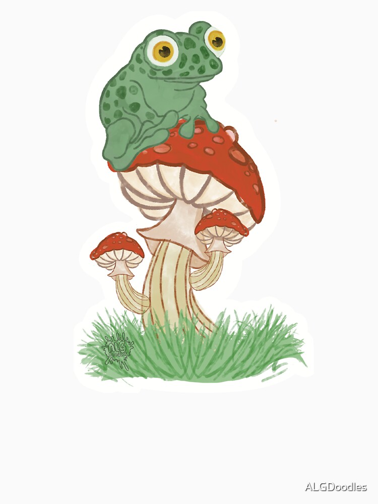 Frog on a Mushroom by ALGDoodles