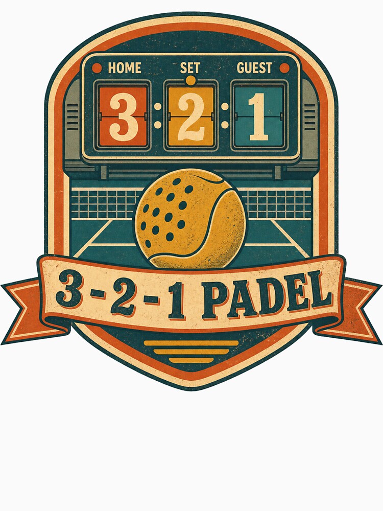 3 2 1 Padel Retro Scoreboard Badge by BoosterShop