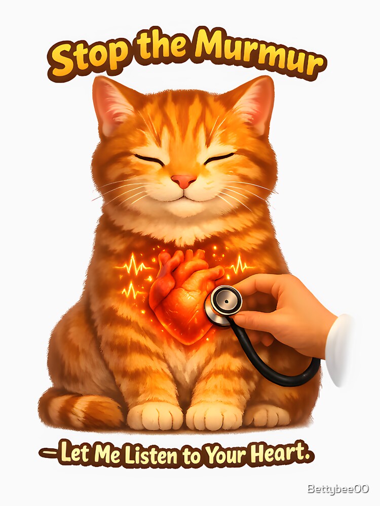 Stop the Murmur – Veterinary Cardiology Cat Design by Bettybee00