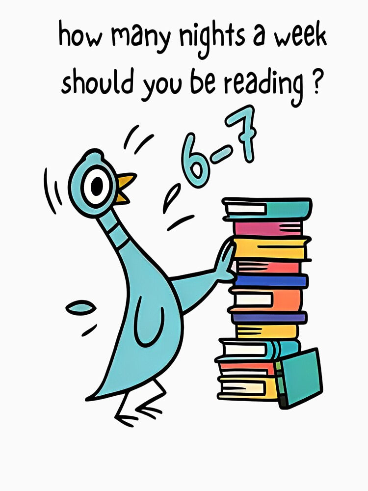 How Many Nights A Week Should You Be Reading 6-7, Pigeon Elephant Piggie Children's Books Tee ,Teacher Six Seven 67 by Yasminae