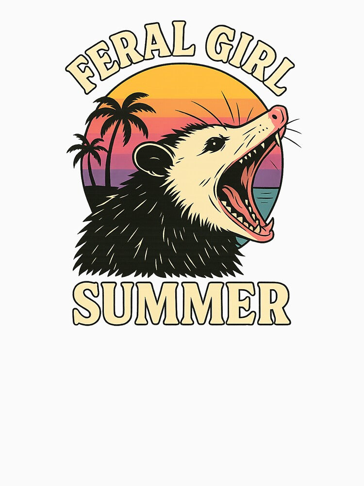 Feral Girl Summer Possum – Funny Retro Meme Aesthetic by FrameFlow
