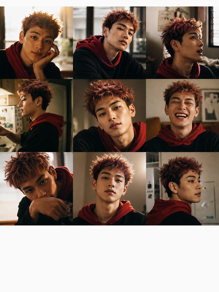 Anime Boyfriend Photo Collage | Photorealistic Pink-Haired Heartthrob | Manga Inspired Aesthetic Merchandise by RandomlyPopUps