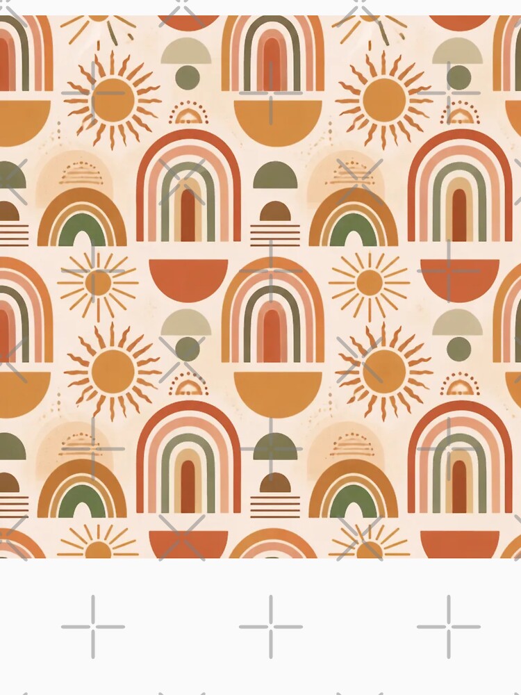 Boho Sun Rainbow Earth Tone Pattern by StickyGuys