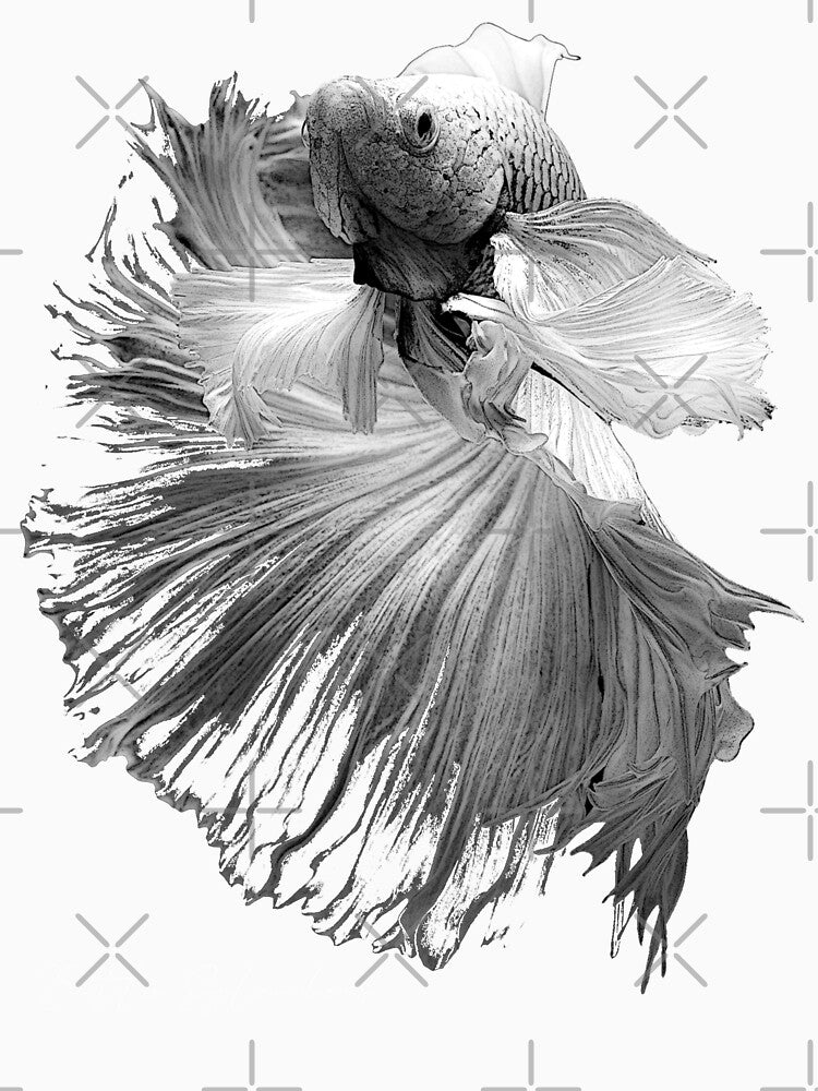 Elegant Betta Fish Black & White Fish Keeper by JRRTs