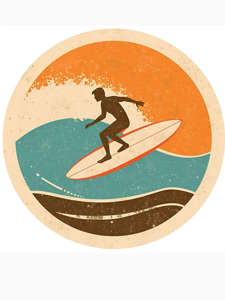 Vintage Surfing Scene by MonishArt