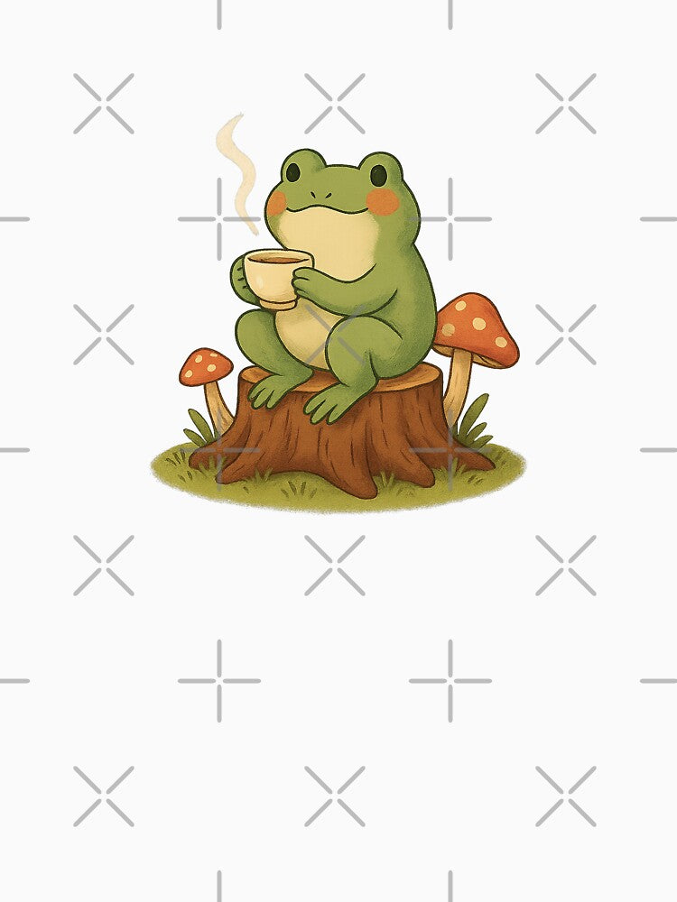 Tea-Drinking Frog on Tree Stump by Miximondo