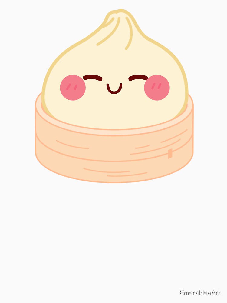 Kawaii Light yellow Squishy Dumpling in bamboo steamer basket by EmeraldeaArt