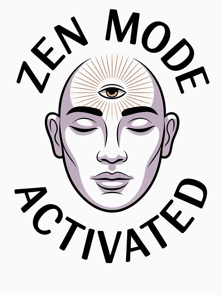 Zen Mode Activated Eye Face with for Stress Relief by 108stillness