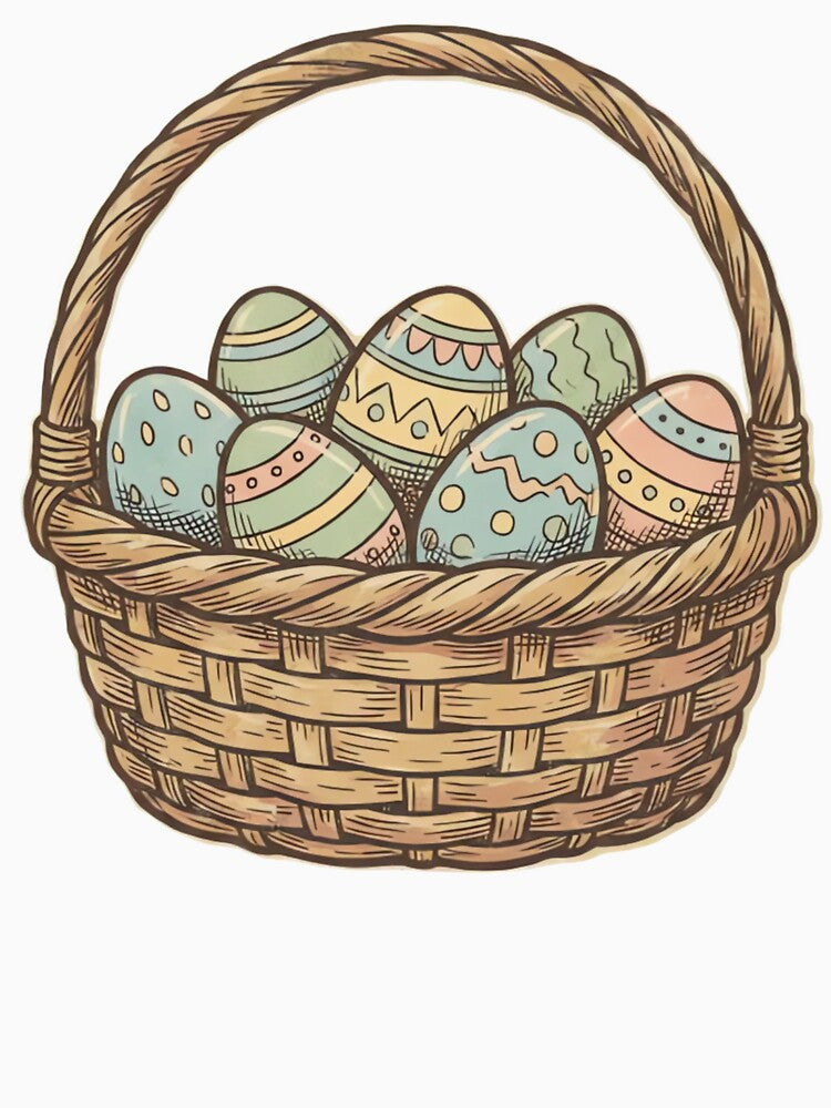 Vintage 70s Easter Eggs Basket by urbinet