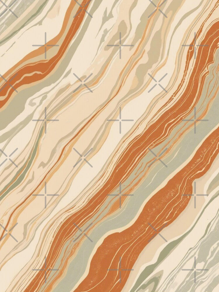 Warm Retro Flow – Abstract 70s Swirl by Dhenin Studio