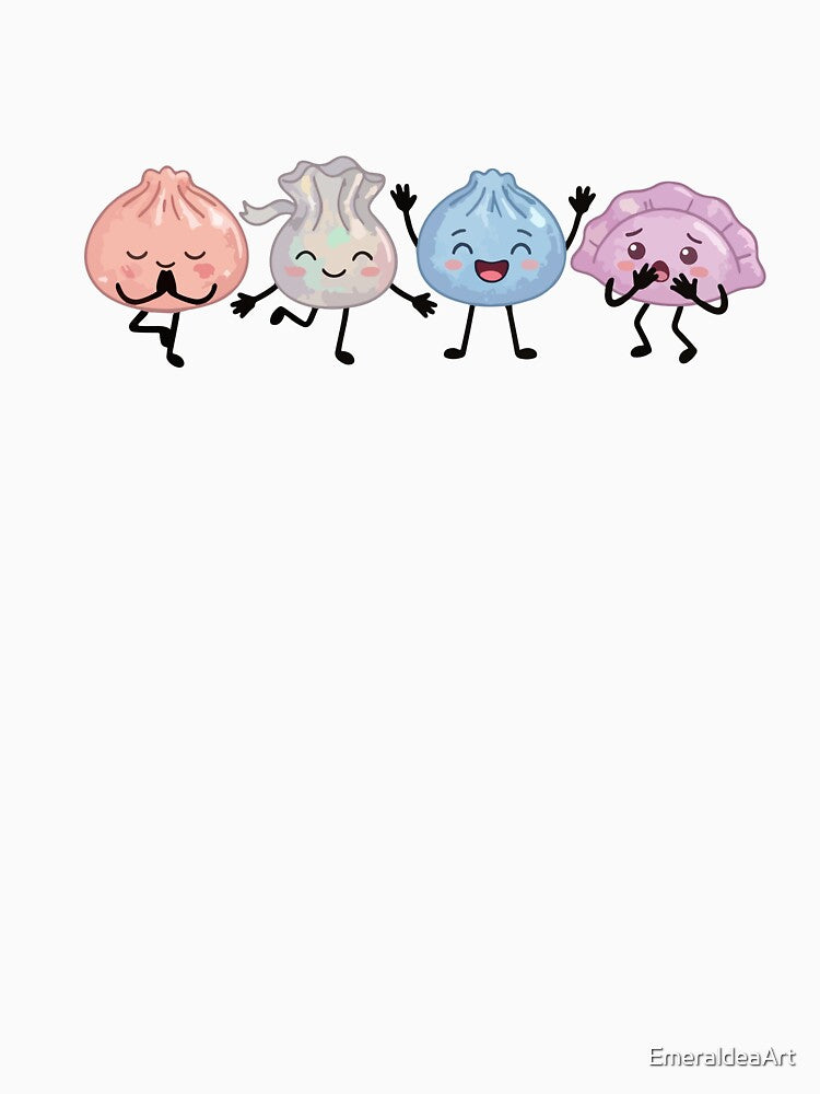 Four Pastel Kawaii Bao Buns – Cute Asian Food Characters by EmeraldeaArt