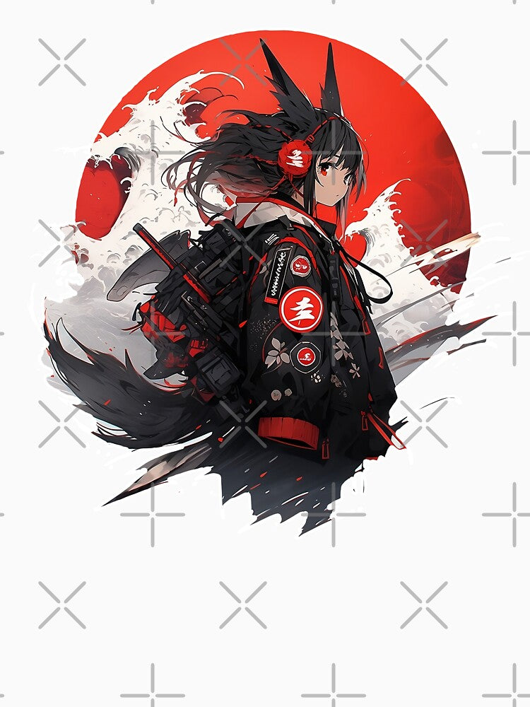 Anime Girl's Black Sweater by MK3DESIGN