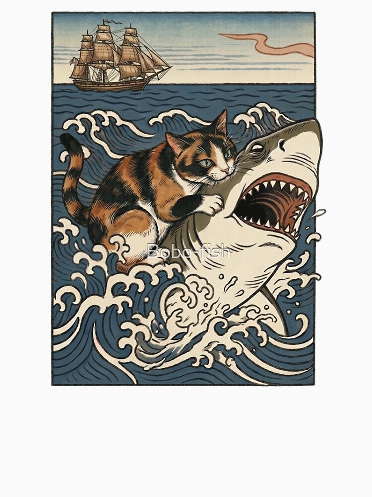 Epic Battle: Jaby the Cat and The Great White by Bobo-fish