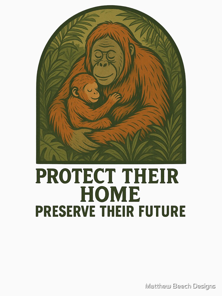Vintage Orangutan Conservation by Matthew Beech Designs
