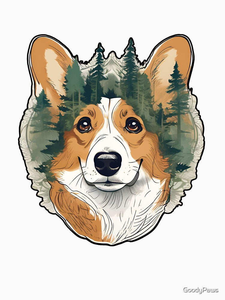 Forest Silhouette of a Welsh Corgi Pembroke by GoodyPaws