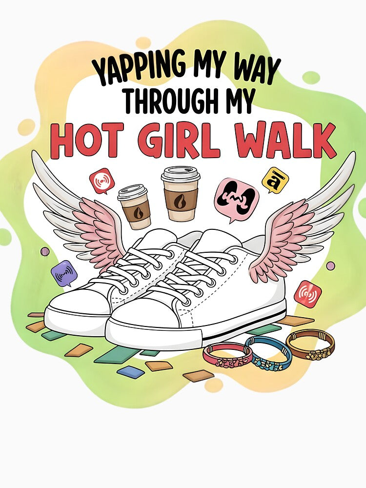 Yapping My Way Through My Hot Girl Walk Trendy Aesthetic Digital Art Print by AnnDesignStudio