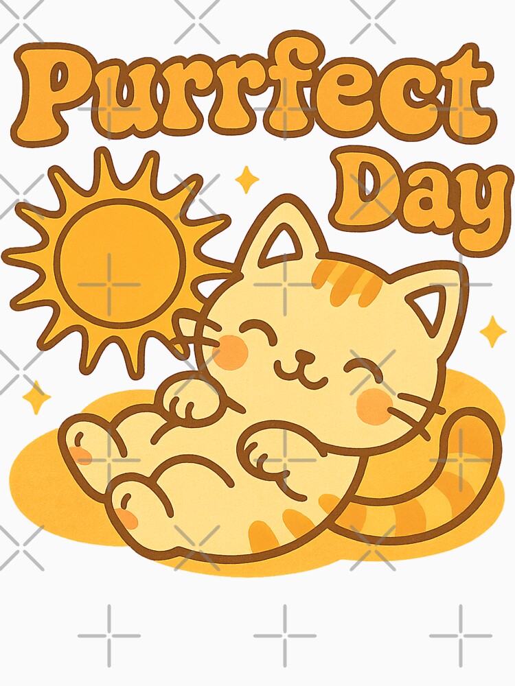 Chill Cat in Sunshine Retro Illustration by ArtDesignTp