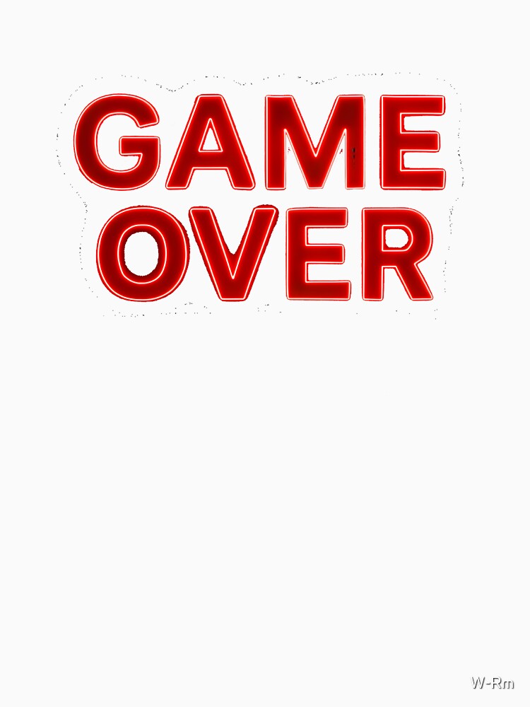 Retro Neon "Game Over" Arcade Sign (Center Print) by W-Rm