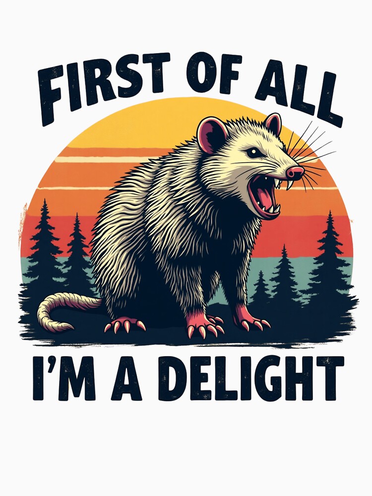 Angry Opossum Vintage Retro Funny Quote Illustration by haitrieuic96