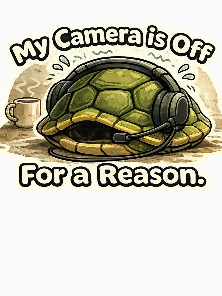 My Camera Is Off For A Reason Funny Remote Meeting Sticker by ZYNORAworld