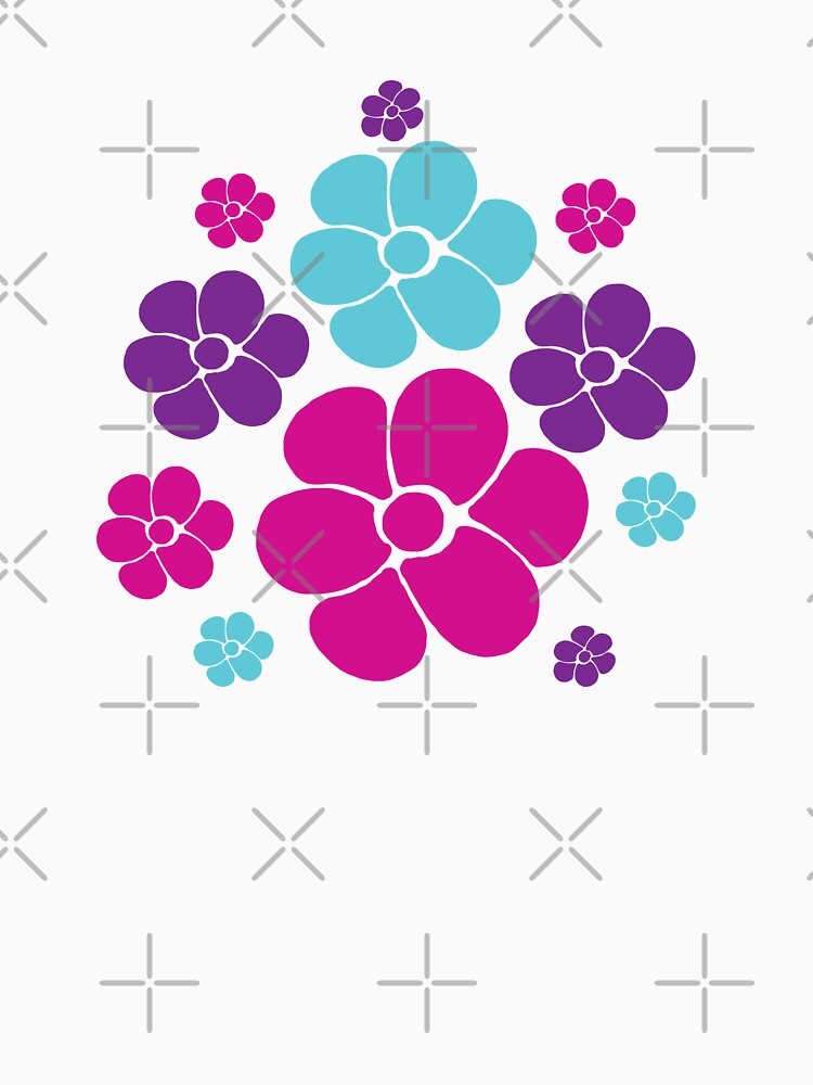 Flower Pattern - Pink, Purple, Blue and Black by LAEC-Shop