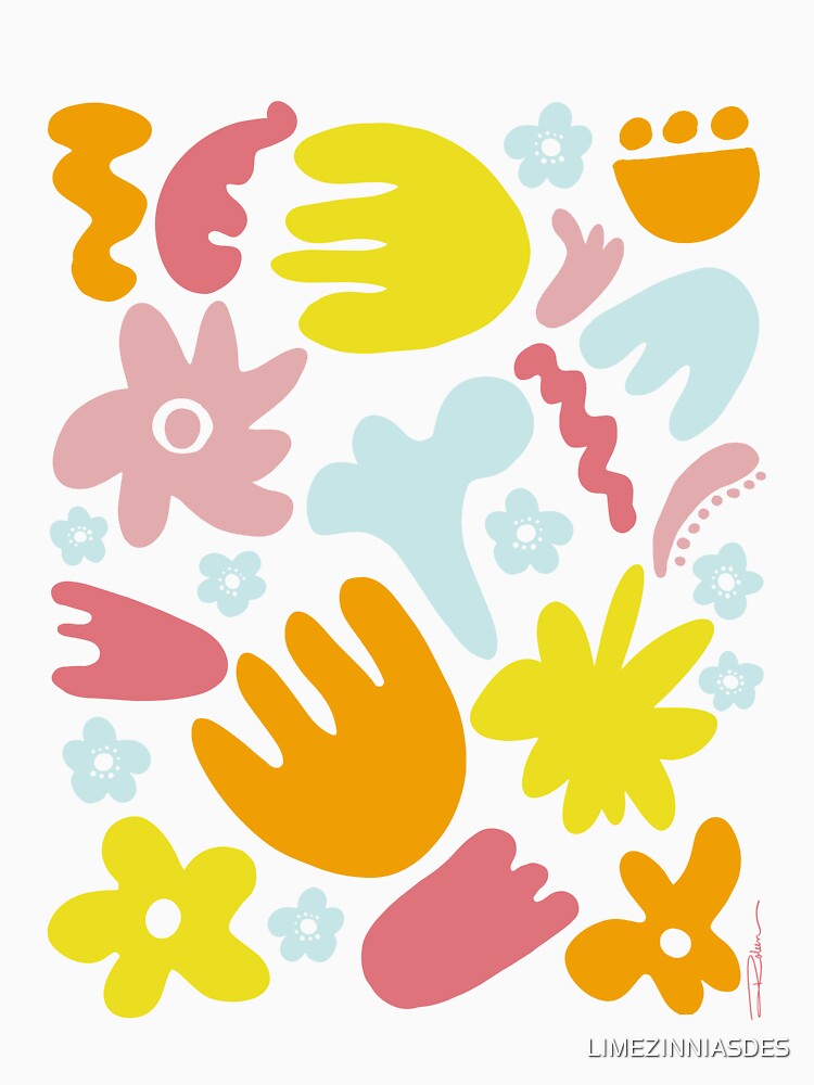 Modern Groovy Flowers by LIMEZINNIASDES