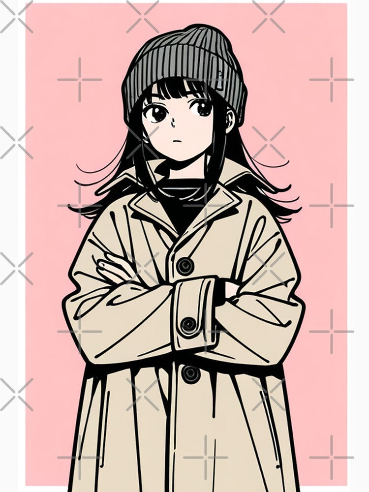 Fashion - Man in Black Trench Coat Beanie Streetwear Anime Variant 2 by AnimeShin