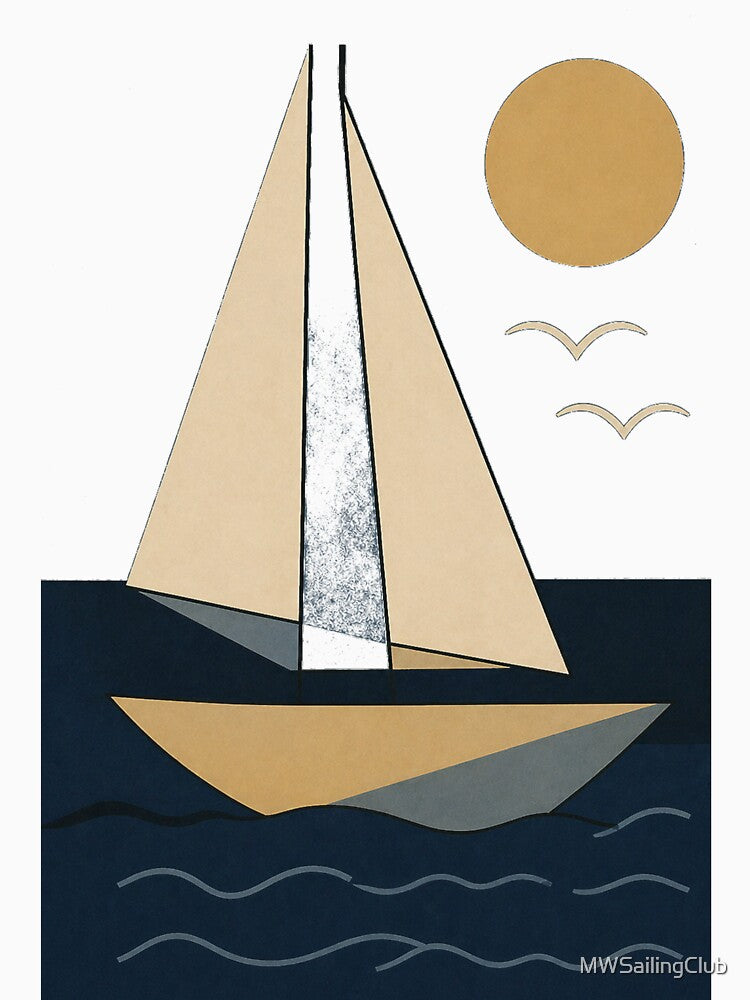 Sail Away Minimal – Modern Nautical Geometric Art by MWSailingClub