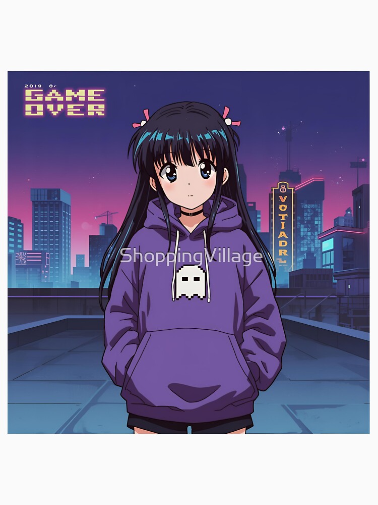 Game Over - Retro Anime Girl by ShoppingVillage