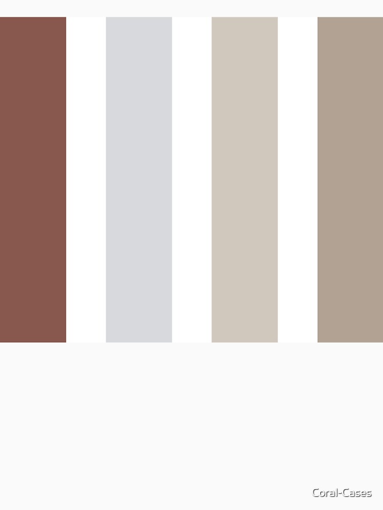 Retro Stripes; Maroon, White, Grey, Beige by Coral-Cases