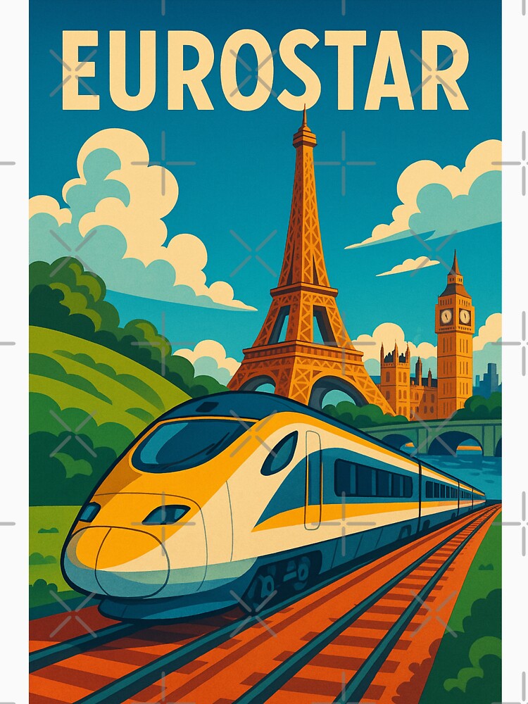 Eurostar Train with Eiffel Tower and Big Ben – Paris to London Journey by Aryabek