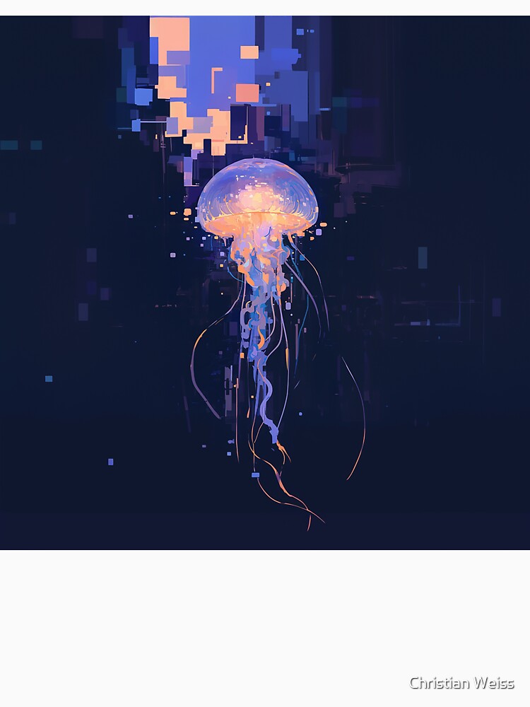 Pixel Glitch Jellyfish by Christian Weiss