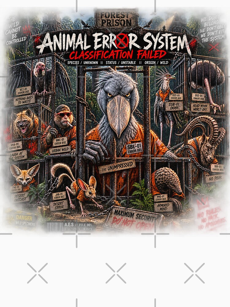 Forest Prison Animal Error System – Classification Failed | Anti-Design Streetwear Graphic by zdzdesigner