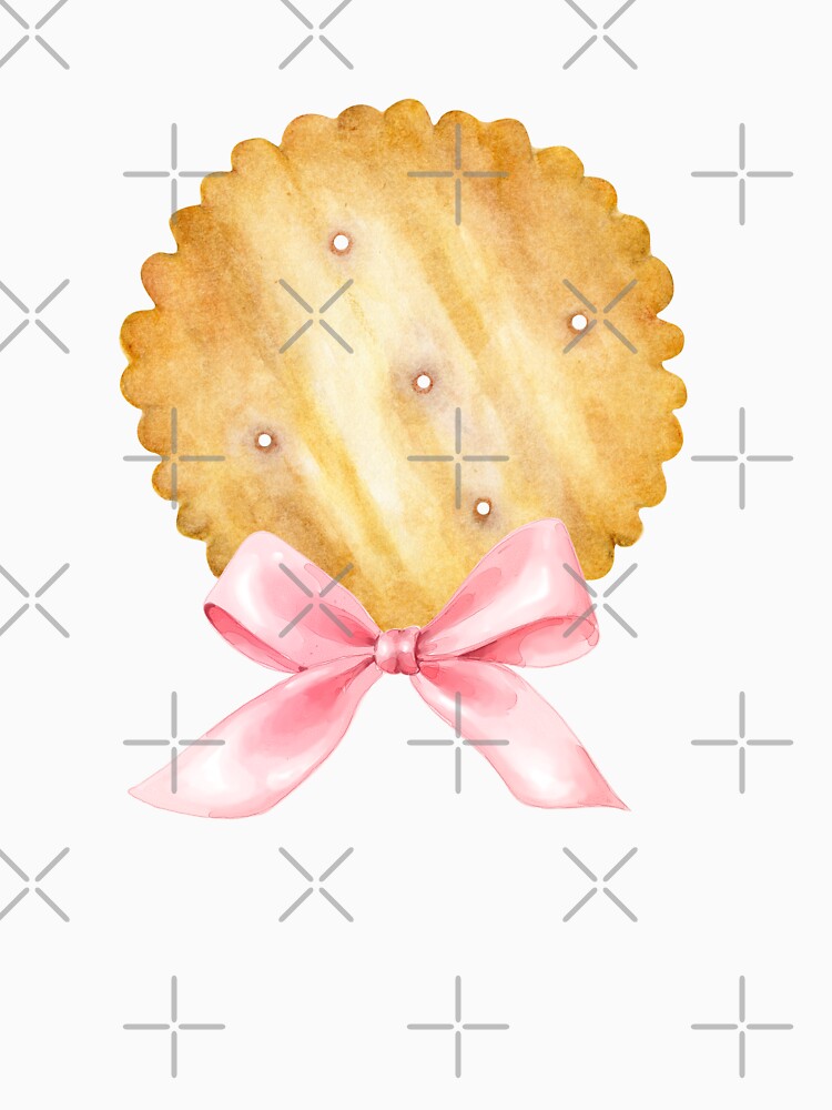 Cracker with Pink Bow – Coquette Charcuterie Picnic Watercolor Aesthetic by DivinePassion