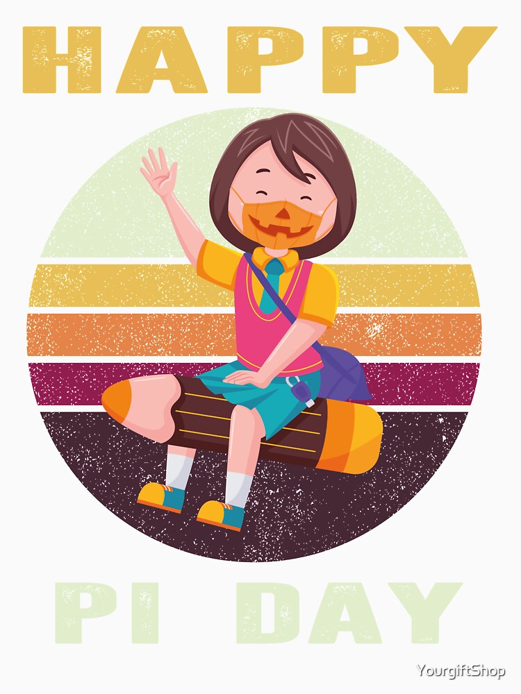 Retro Vintage Happy Pi Day 3.14 Funny Math Nerd girls boys kids gift by YourgiftShop