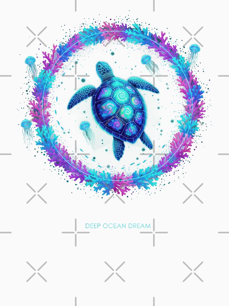 Deep Ocean Dream Sea Turtle in Mystical Coral Arch with Jellyfish by zoughlal