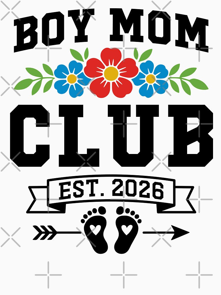 Boy Mom Club Est 2026 – Cute Baby Announcement New Parent by gunaone-design