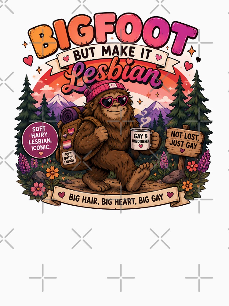Bigfoot But Make It Lesbian | Pride Creatures Collection | LGBTQ Mascots | Emotional Support Animals | Cute Queer Stickers by VectorJoy