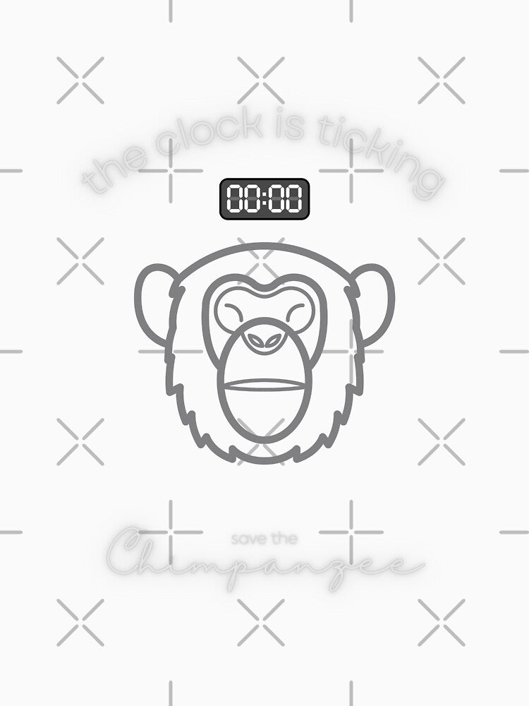 Save The Chimpanzee The Clock is Ticking Long T-shirt by MagicWolfStar