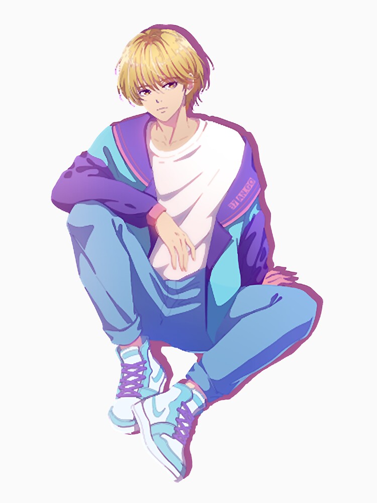 The stylish anime boy from 90s (purple background) by Morehouse82
