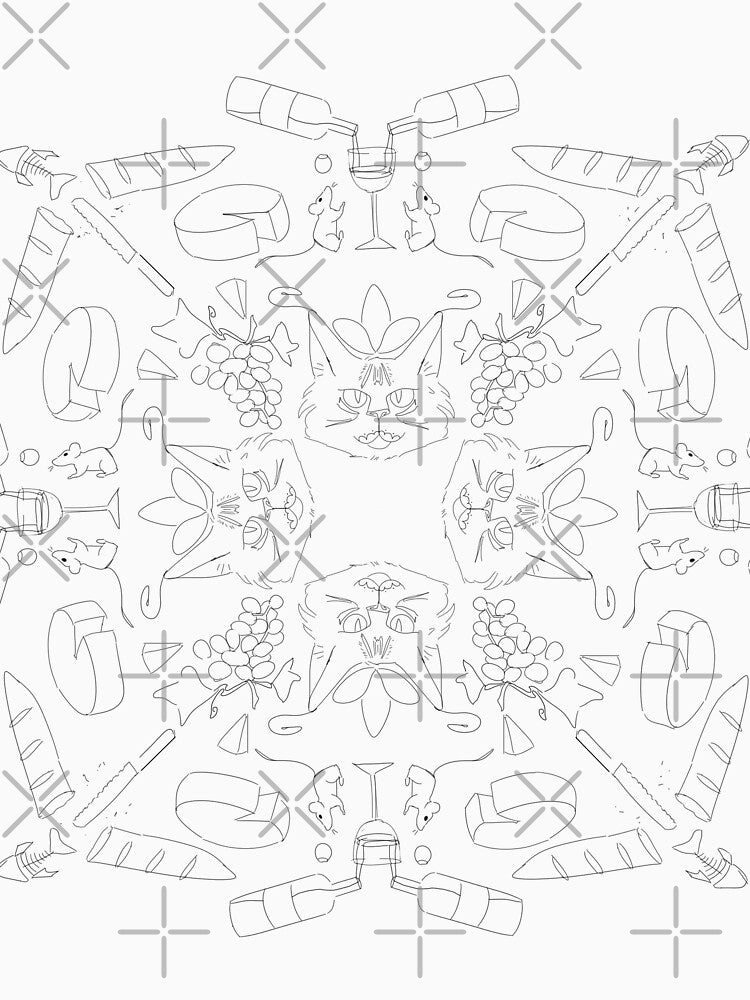cat cheese board mandala black and white by homestretch