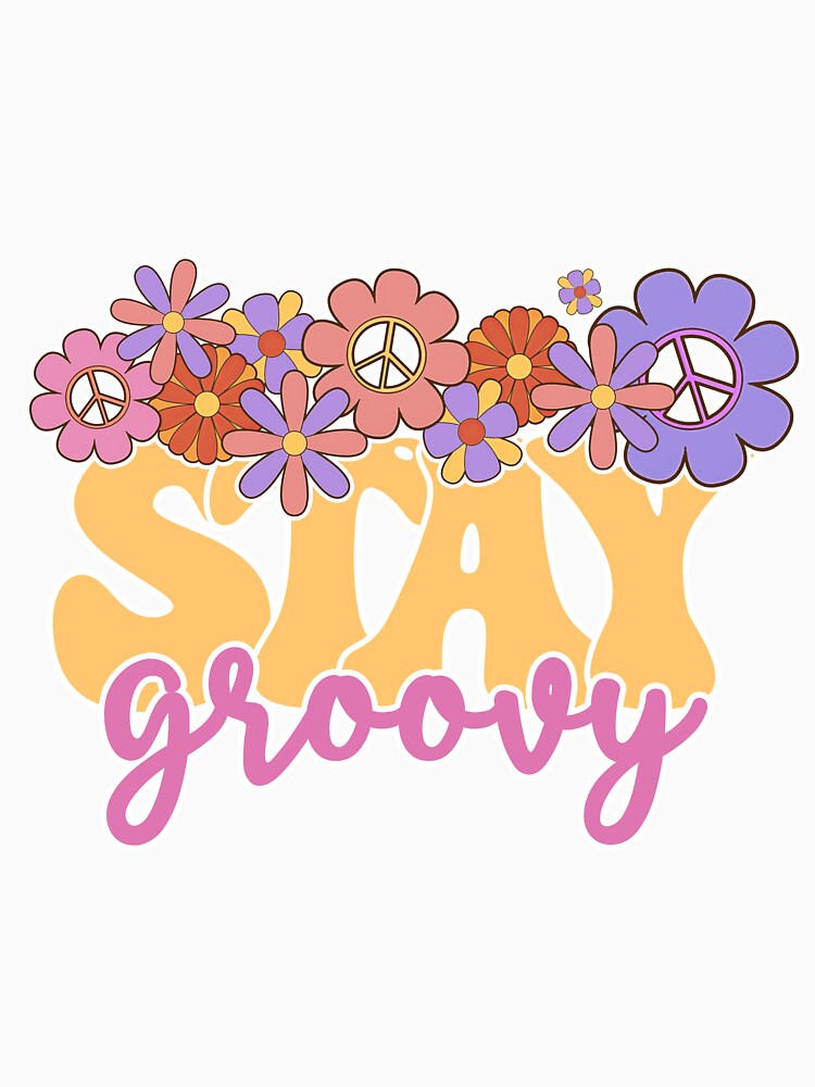 Stay Groovy Hippie Peace Sign Retro Graphic by redbubbleart18